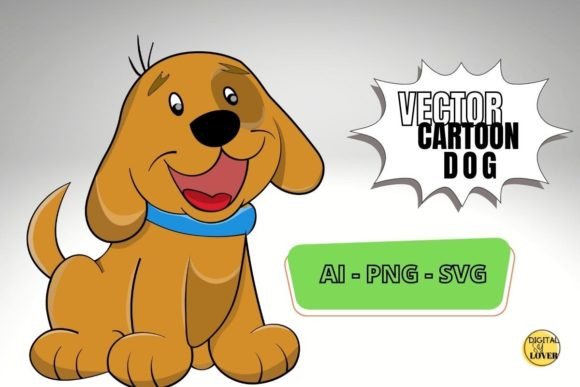 Cute Vector Cartoon Dog
