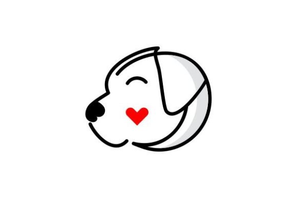 Dog Happy Love Line Logo Design