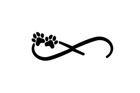 Dog Paw Print with Infinity Symbol