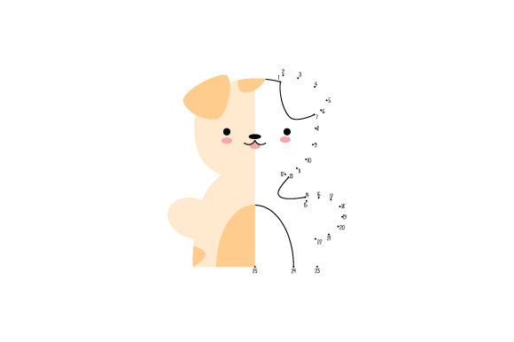 Dot-to-dot Kawaii Dog