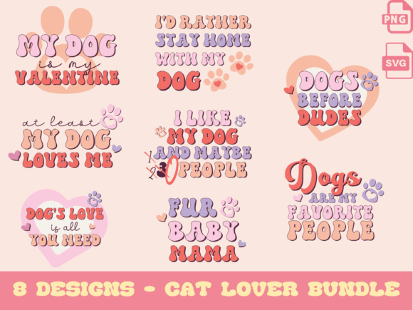 Funny Dog Quotes Bundle, Retro Design