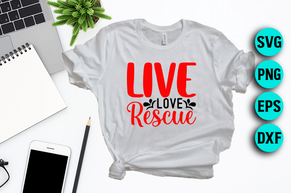 Live Love Rescue Cat SVG Design